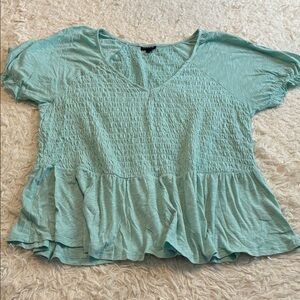 Torrid 2 Light Blue Short Sleeve Top